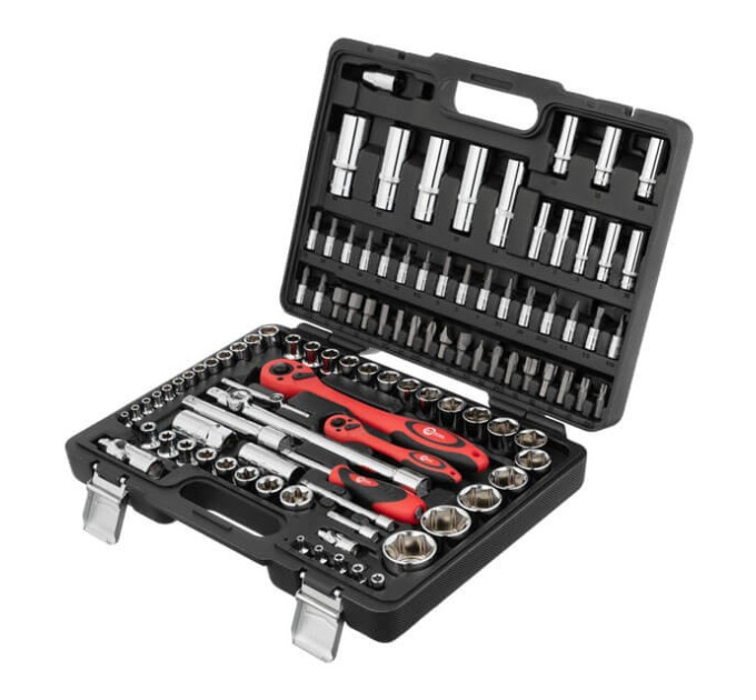 Набір інструментів Cr-V 1/2", 1/4", 108 од. INTERTOOL ET-6108