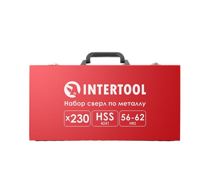 Набір свердел HSS 230 од. в металевому кейсі INTERTOOL SD-0309