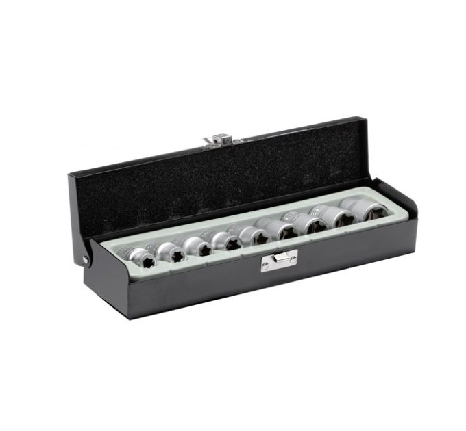 Набір голівок TORX 9 шт, E10-E24, 1/2" INTERTOOL ET-6014