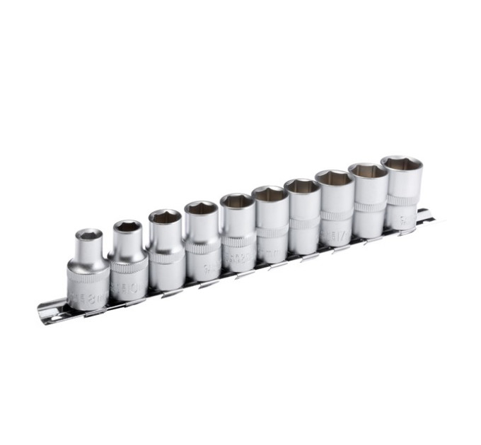 Набір головок: 8-19 мм, 1/2", 10 од. INTERTOOL ET-6012