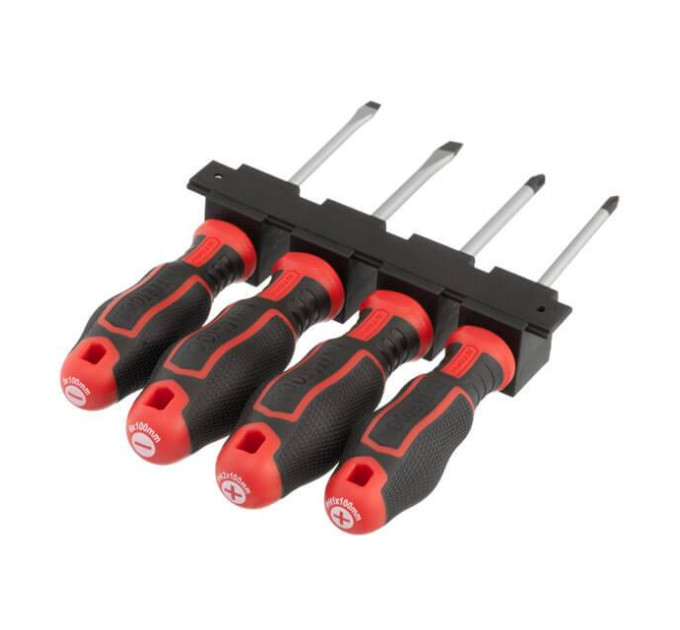 Набір викруток 4 од (SL5.0 * 100 мм, SL6.0 * 100 мм, PH1 * 100 мм, PH2 * 100 мм), STORM INTERTOOL VT-3434