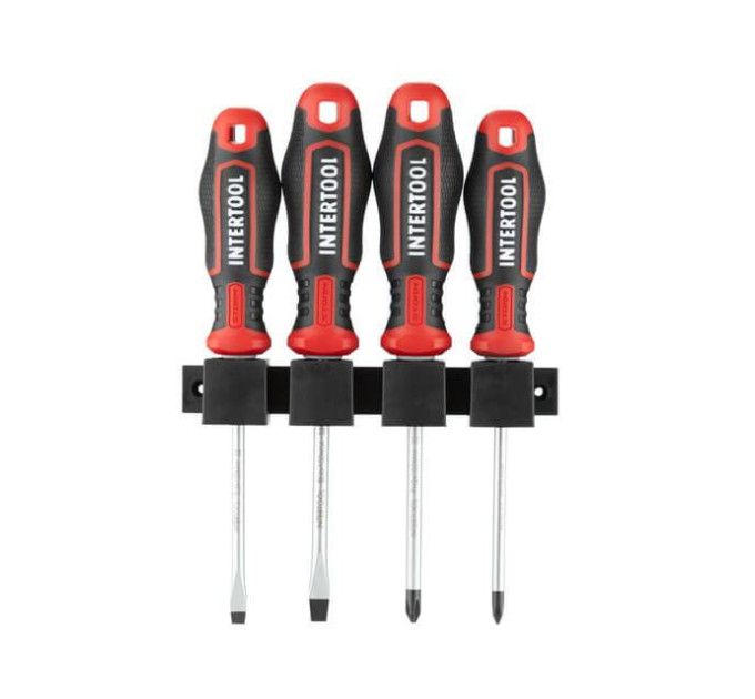 Набір викруток 4 од (SL5.0 * 100 мм, SL6.0 * 100 мм, PH1 * 100 мм, PH2 * 100 мм), STORM INTERTOOL VT-3434