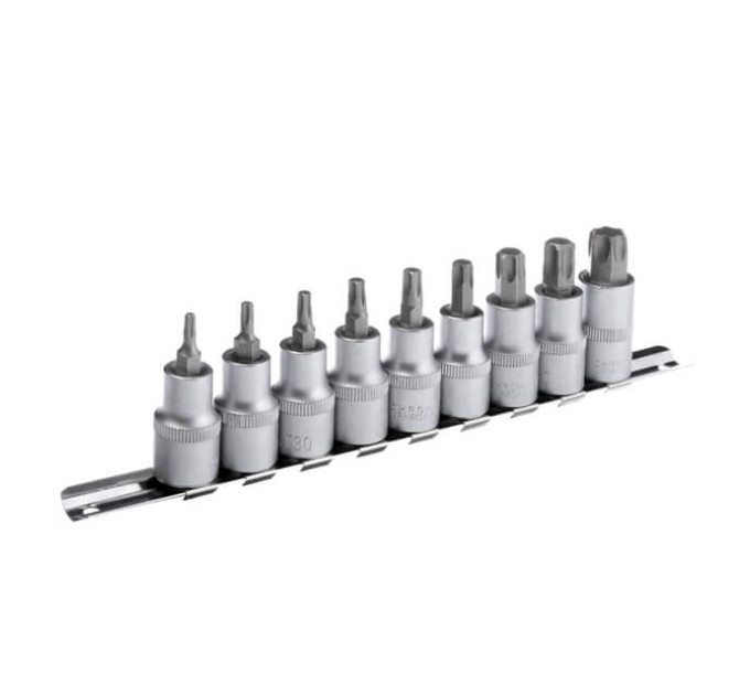 Набір TORX на планці, 1/2", Т20-T70, 9 од. INTERTOOL HT-1849
