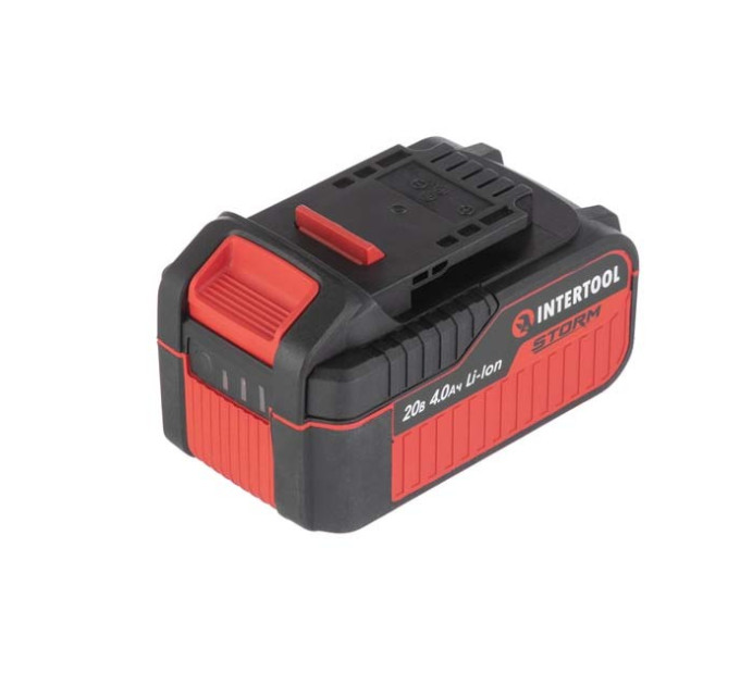 Акумулятор 20 В, Li-ion, 4.0 Аг, індикатор рівня заряду INTERTOOL WT-0341