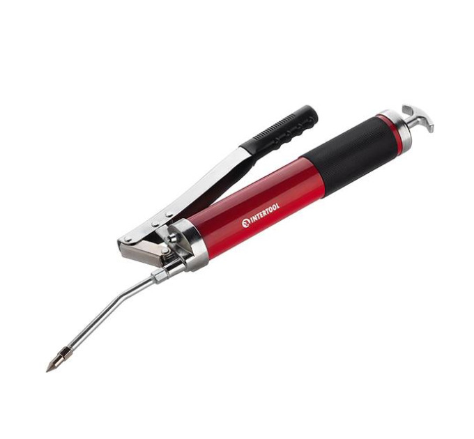 Шприц для змащування двоплунжерний 600 см3 з гнучким шлангом. INTERTOOL HT-0060