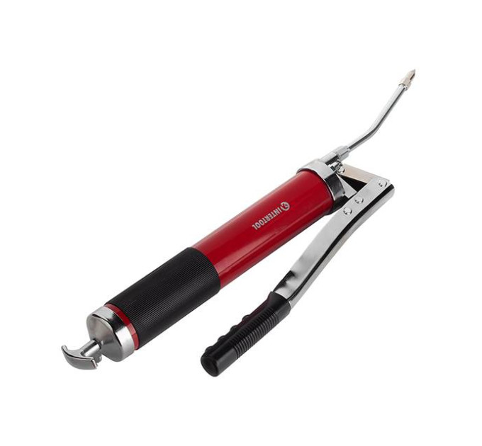 Шприц для змащування двоплунжерний 600 см3 з гнучким шлангом. INTERTOOL HT-0060