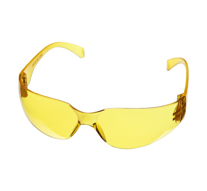 Окуляри захисні жовті, матеріал лінз - полікарбонат, матеріал дужок - полікарбонат, захист від удару INTERTOOL SP-0084
