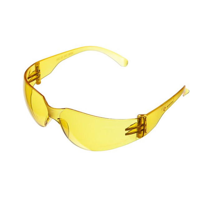 Окуляри захисні жовті, матеріал лінз - полікарбонат, матеріал дужок - полікарбонат, захист від удару INTERTOOL SP-0084