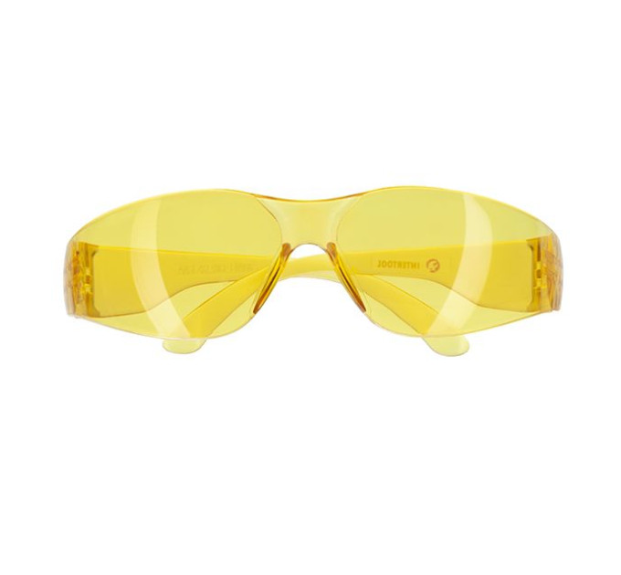 Окуляри захисні жовті, матеріал лінз - полікарбонат, матеріал дужок - полікарбонат, захист від удару INTERTOOL SP-0084