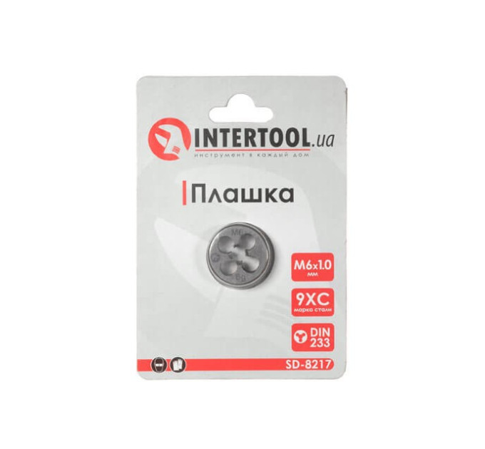 Плашка M 6x1,0 мм INTERTOOL SD-8217