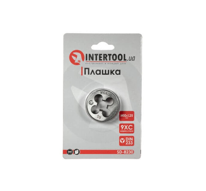 Плашка M 10x1,25 мм INTERTOOL SD-8230