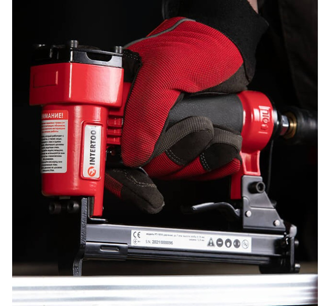 Степлер пневматичний для скоби 12.80*16 мм INTERTOOL PT-1610