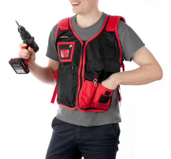 Жилет слюсарно-будівельний, 7 кишень, поліестер INTERTOOL SP-1001