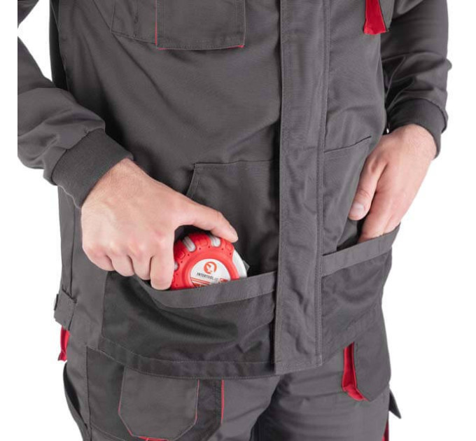 Куртка робоча 80% поліестер, 20% бавовна, щільність 260 г/м2, S INTERTOOL SP-3001