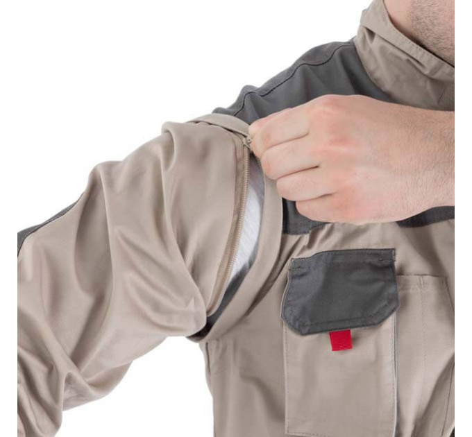 Куртка робоча 2 в 1, 100% бавовна, щільність 180 г / м2, M INTERTOOL SP-3032