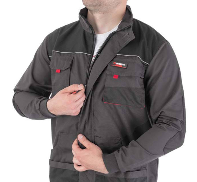 Куртка робоча 80% поліестер, 20% бавовна, щільність 260 г/м2, S INTERTOOL SP-3001