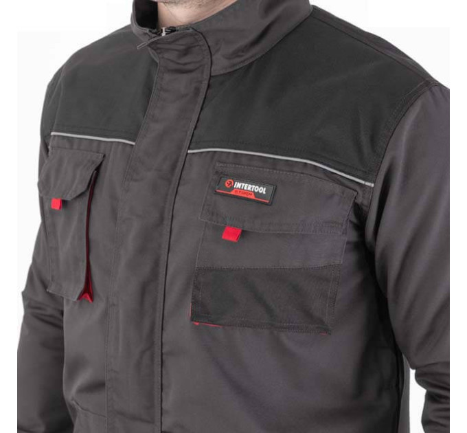 Куртка робоча 80% поліестер, 20% бавовна, щільність 260 г / м2, L INTERTOOL SP-3003
