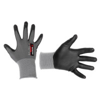 Рукавички трикотажні, синтетичні, двошарове поліурітанове і пористе нітрилове покриття на долоні, дихаюча, 10
