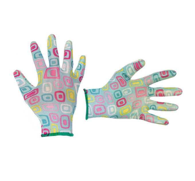 Рукавички садові з нітриловим покриттям 8 "блакитні INTERTOOL SP-0164