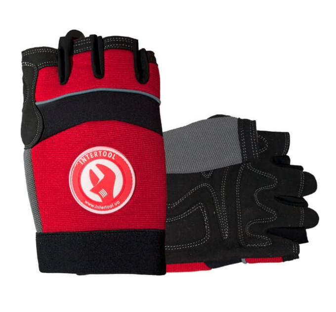 Рукавичка з мікрофібри без пальців зі вставками із спандекса та неопрена, 9" INTERTOOL SP-0142