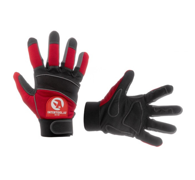 Рукавиці з мікрофібри з вставками спандексу та неопрену, еластичний манжет на липучці, 9" INTERTOOL SP-0141