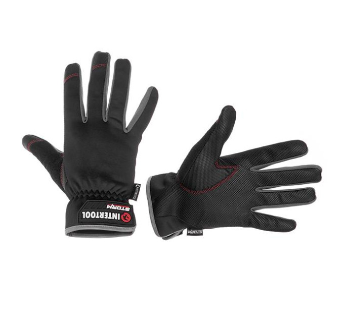 Рукавиці зi спандексу, "Touchscreen", антиковзаюче покриття долоні, вставки "Gripteq 3S", 10" (XL) STORM INTERTOOL SP-0182