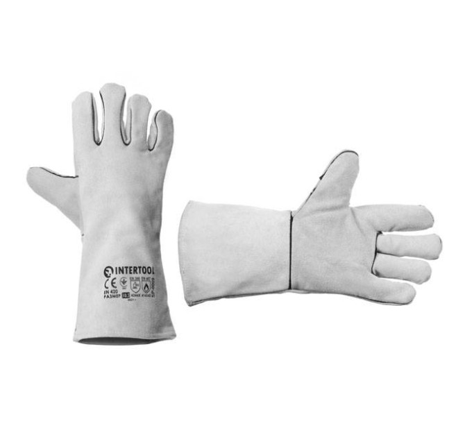 Перчатка замшева сіра (ящик 60 пар) INTERTOOL SP-0009W