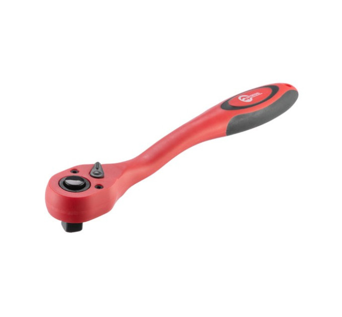 Рукоятка з храповим механізмом на 72 зубця 1/2" вигнута CrV (професійна) INTERTOOL HT-2109