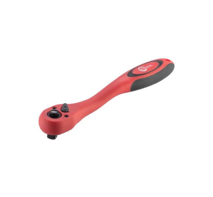 Рукоятка з храповим механізмом на 72 зубця 3/8" вигнута CrV (професійна) INTERTOOL HT-2108