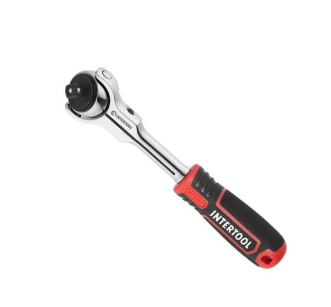 Рукоятка з храповим механізмом поворотна, 72 зуба 3/8", Cr-V STORM INTERTOOL ET-8008