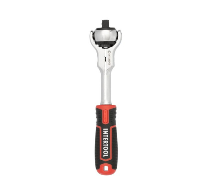 Рукоятка з храповим механізмом поворотна, 72 зуба 3/8", Cr-V STORM INTERTOOL ET-8008