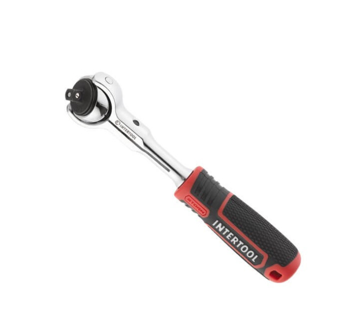 Рукоятка з храповим механізмом поворотна, 72 зуба, 1/4", Cr-V STORM INTERTOOL ET-8007