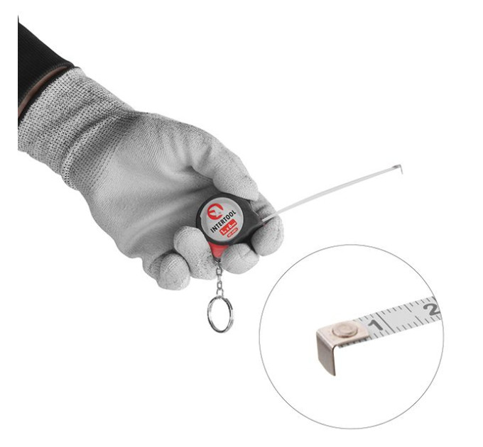 Рулетка з фіксатором 1 м * 6 мм INTERTOOL MT-0401