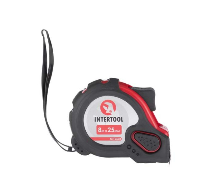 Рулетка з фіксатором 8м*25мм "Супер Магніт" INTERTOOL MT-0608