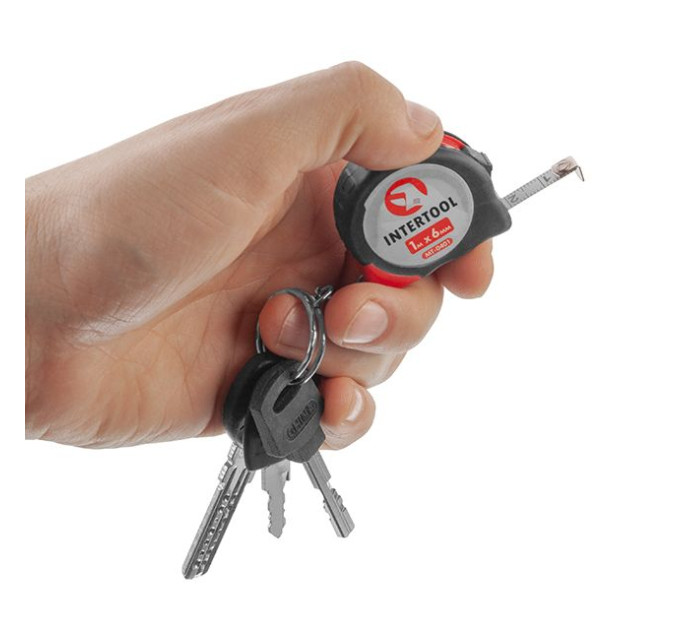 Рулетка з фіксатором 1 м * 6 мм INTERTOOL MT-0401
