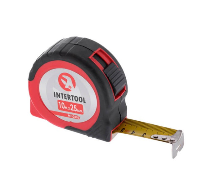 Рулетка з фіксатором 10м x 25 мм INTERTOOL MT-0410