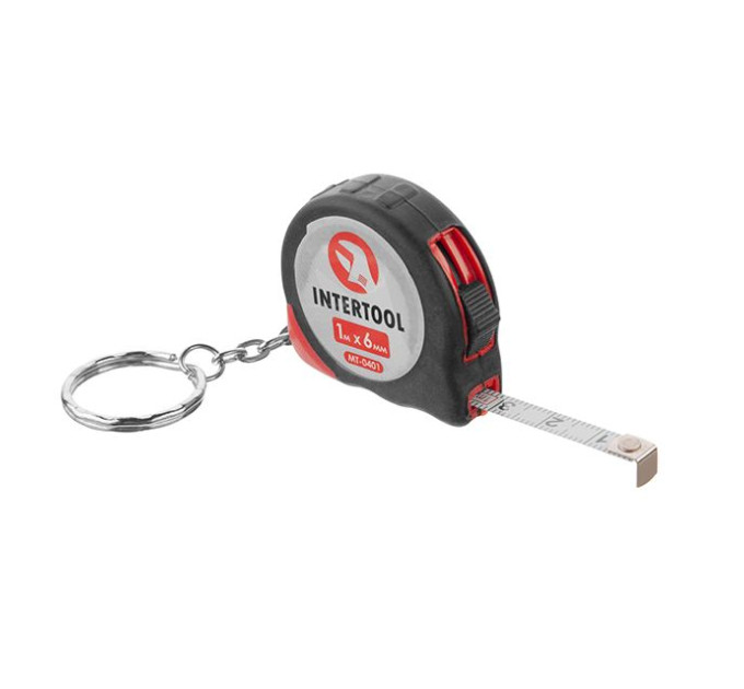 Рулетка з фіксатором 1 м * 6 мм INTERTOOL MT-0401