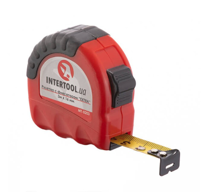 Рулетка з металевим полотном 3м x 16мм "EXTRA" INTERTOOL MT-0203
