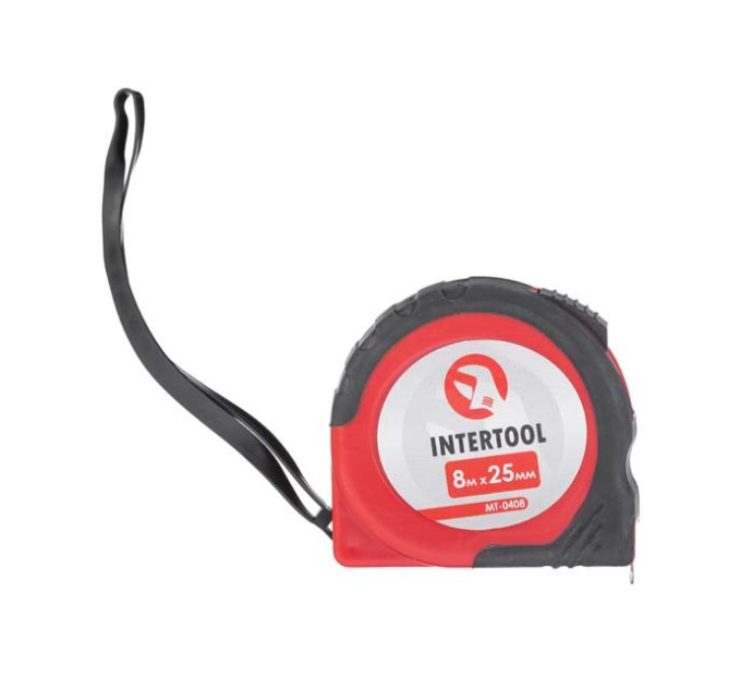 Рулетка з фіксатором 8м x 25мм INTERTOOL MT-0408