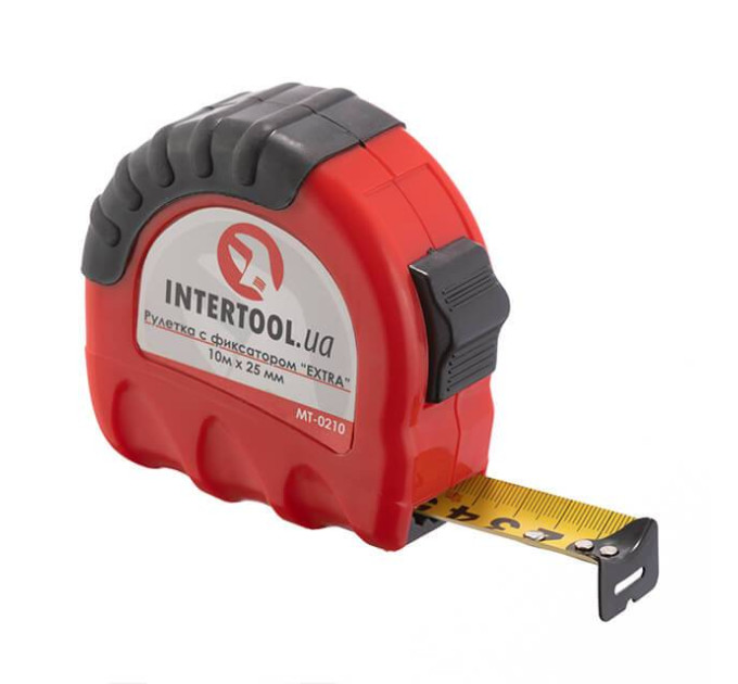 Рулетка з металевим полотном 10м x 25мм "EXTRA" INTERTOOL MT-0210