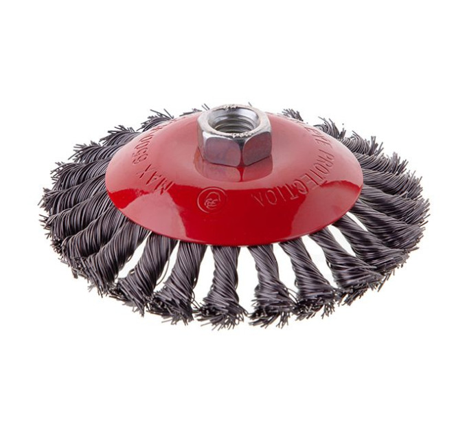 Щітка конусна 125 мм, для КШМ, М14 (пучки крученого дроту) INTERTOOL BT-4125