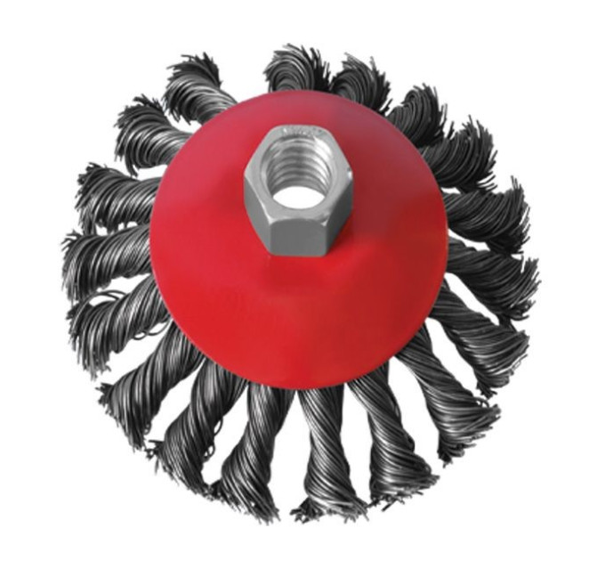 Щітка конусна 115 мм, для КШМ, М14 (пучки крученого дроту) INTERTOOL BT-4115