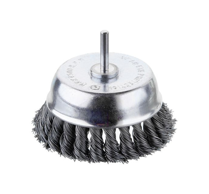 Щітка чашкова 100 мм для дриля, 1/4" (пучки плетеного дроту) INTERTOOL BT-3100