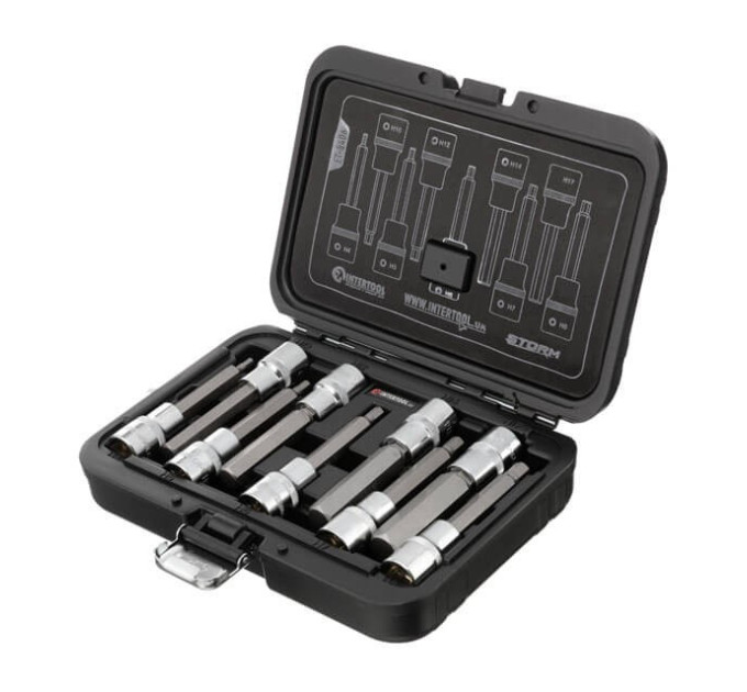 Набір біт HEX 1/2" 4-17, 100 мм, S2, STORM INTERTOOL ET-8406