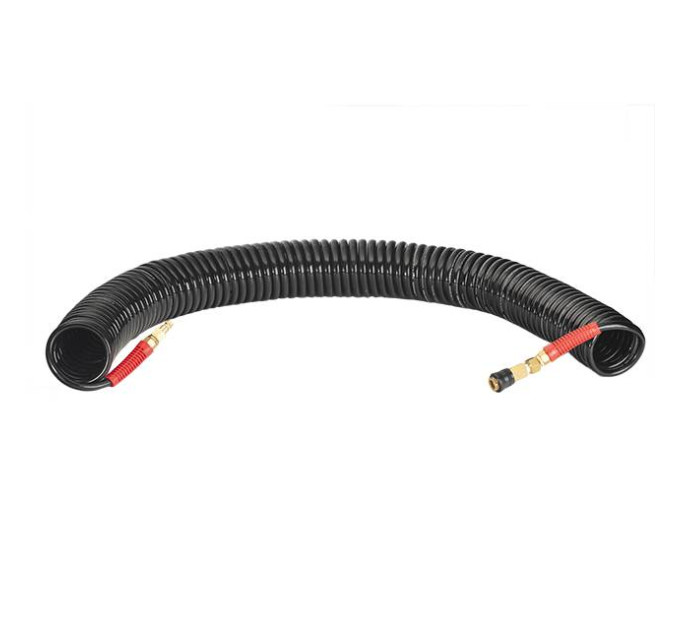 Шланг BLACK M-Flex 8*12 мм, 20 м спіральний поліуретановий з поворотним шарніром, латунними швидкороз'ємними з'єднаннями STORM INTERTOOL PT-1798