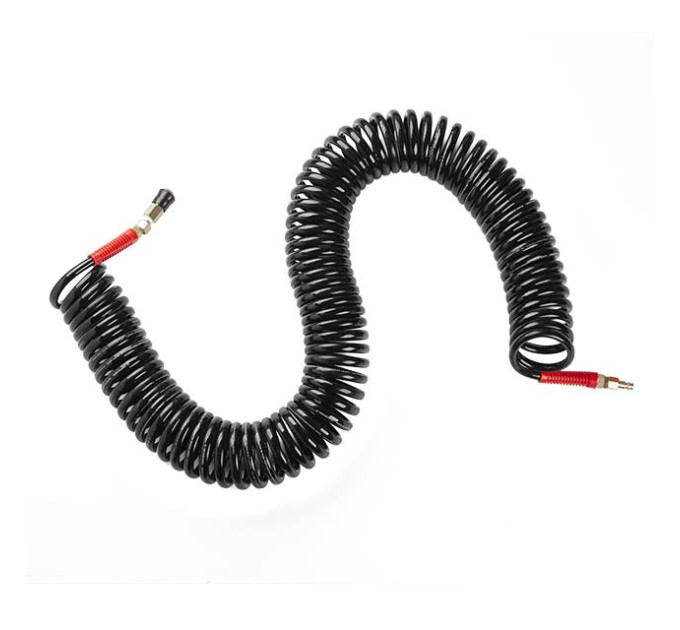 Шланг BLACK M-Flex 8*12 мм, 20 м спіральний поліуретановий з поворотним шарніром, латунними швидкороз'ємними з'єднаннями STORM INTERTOOL PT-1798