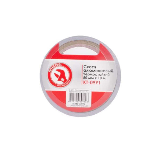 Скотч алюмінієвий термостійкий 50 мм * 10 м. INTERTOOL KT-0991