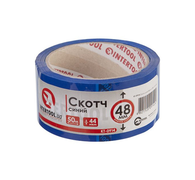 Скотч синій 48мм * 50м * 44 мкм INTERTOOL KT-0914