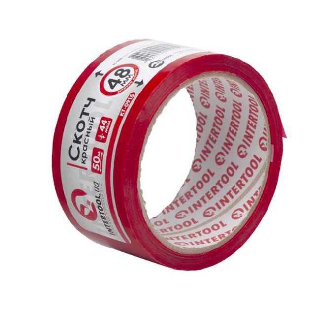 Скотч червоний 48мм * 50м * 44 мкм INTERTOOL KT-0915