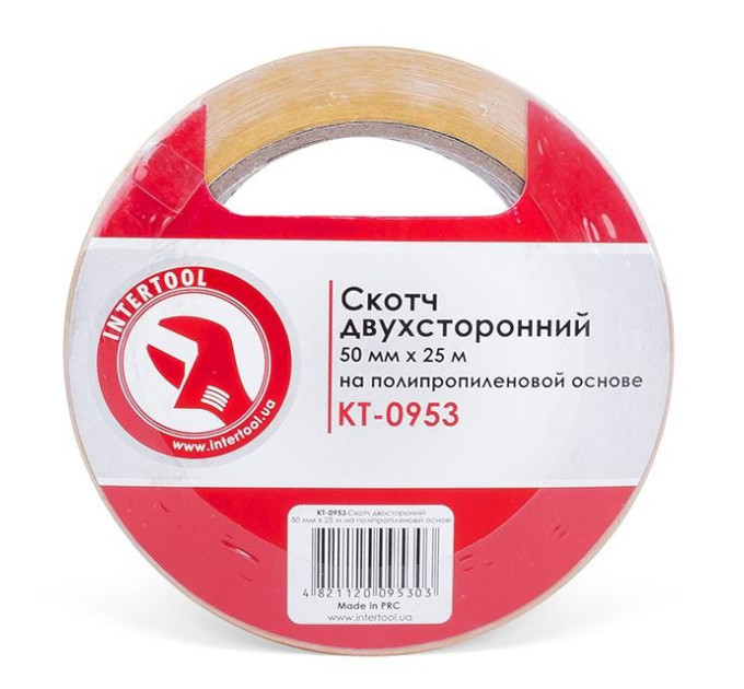 Скотч двосторонній 50мм * 25м на поліпропіленовій основі INTERTOOL KT-0953
